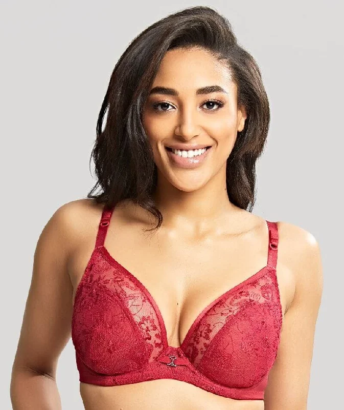 Panache Yasmin Non Padded Underwired Plunge Bra - Ruby