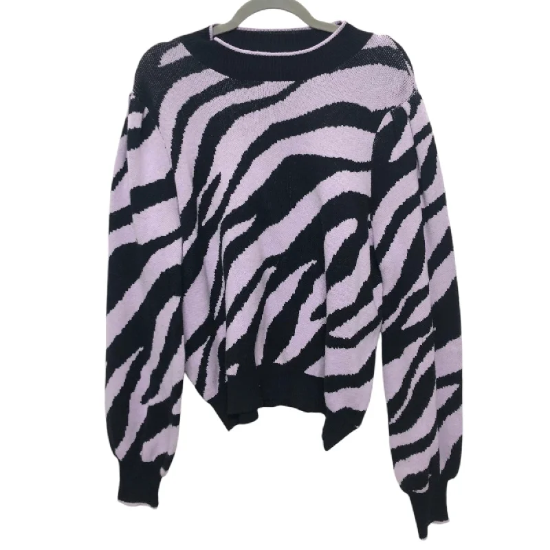 Sweater By Who What Wear In Black & Purple, Size: L