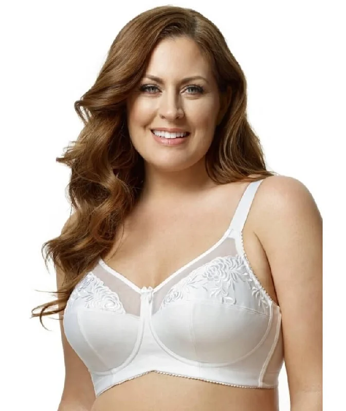 Elila Embroidered Wire-Free Bra - White