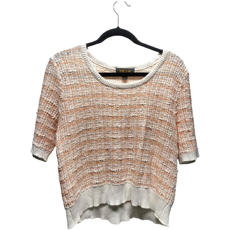 Sweater By Truth In Orange & White, Size: L