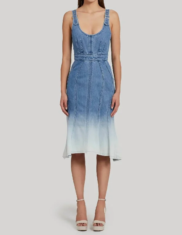 Raisa Denim Midi Dress In Ioania