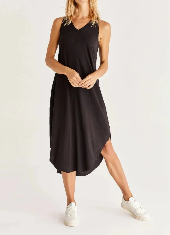 Reverie Midi Dress In Black