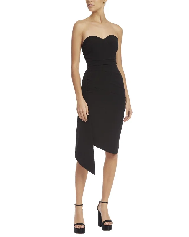 Jewel Badgley Mischka Strapless Side-Tie Mini Dress