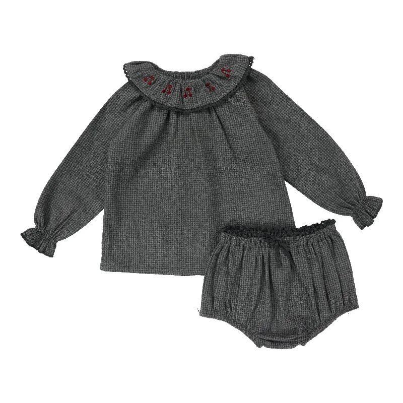 Analogie Toddler Girls Set - Gray Houndstooth