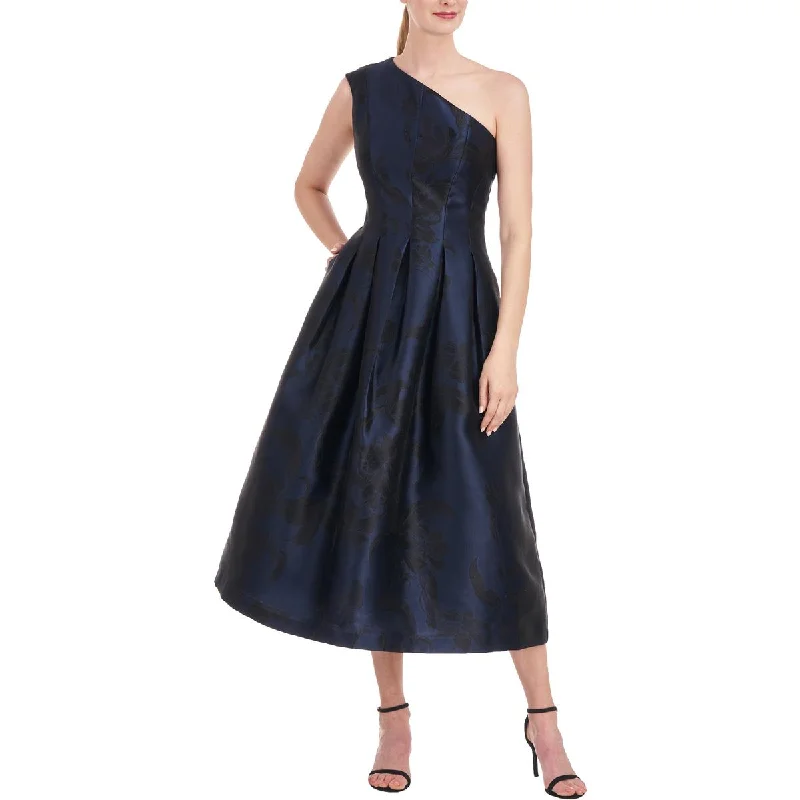 Carlan Womens Metallic Midi Cocktail And Party Dress