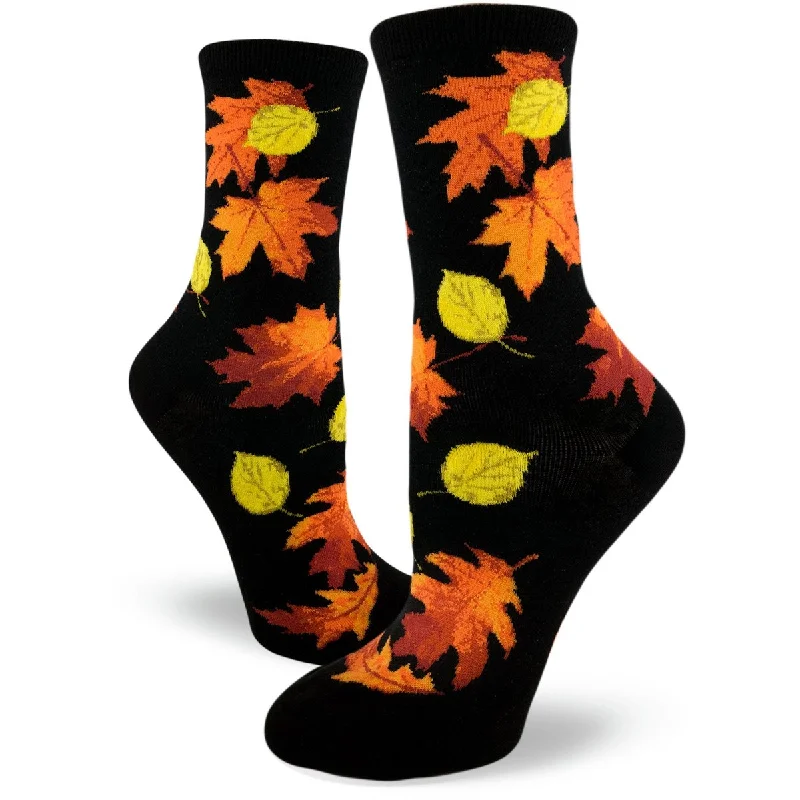 Women's Fall Leaves Crew (Black)