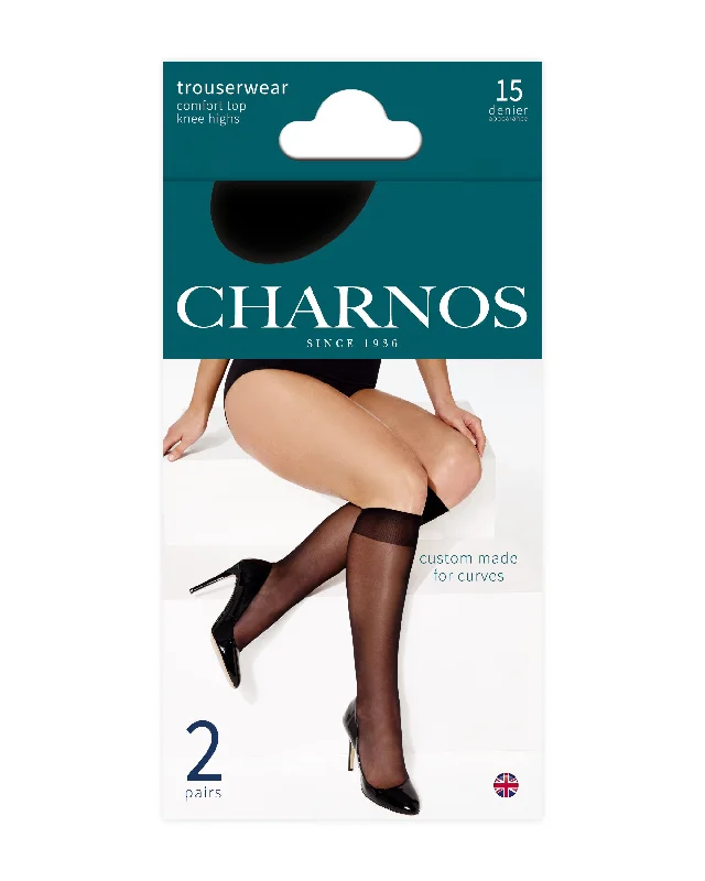 Charnos Trouserwear Curves XL Knee Highs 15 Denier - 2 Pair Pack