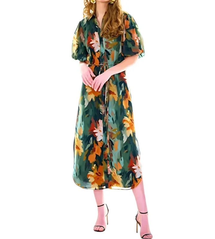 Madeline Midi Dress In Autumn Floral