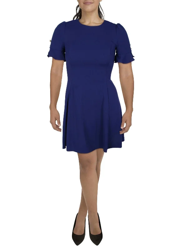 Womens Flounce Midi Fit & Flare Dress