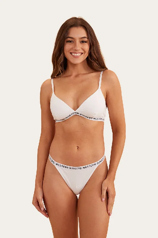 Elsie Womens Triangle Bralette - White