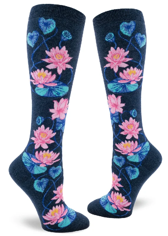 ZZNB-12/24_Women's Lotus Knee High (Heather Navy)