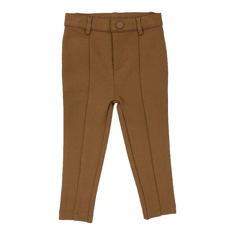 Analogie Boys Knit Stretch Pants With Seam - Camel