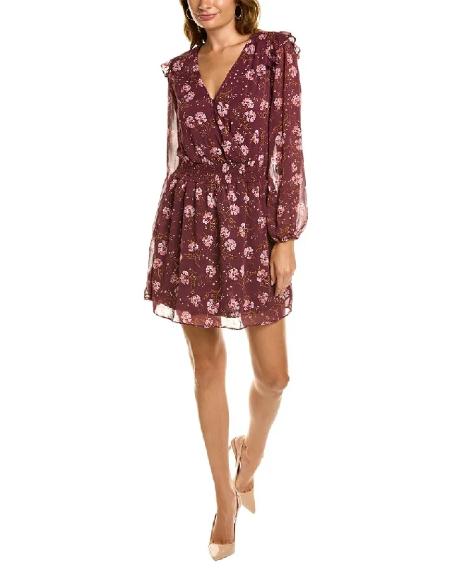 Socialite Puff Sleeve Surplice Mini Dress