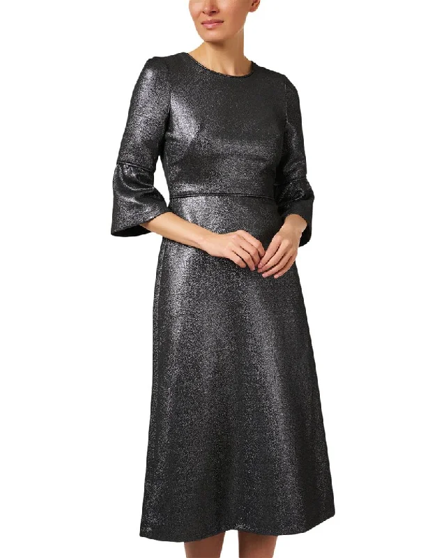 Jane Renata Metallic Wool, Silk & Cashmere-Blend Midi Dress