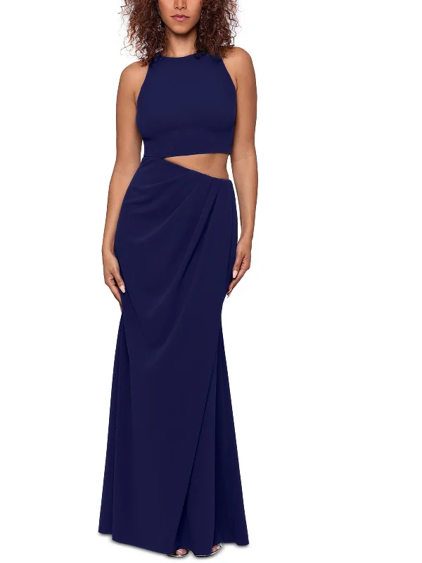 Womens Knit Cut-Out Evening Dress