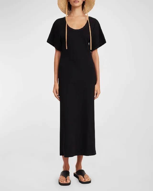 Anaissa Ribbed Scoop-Neck Midi Dress