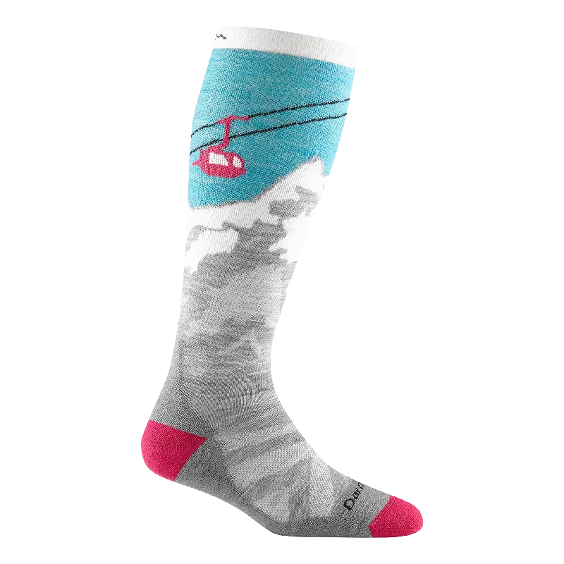 Women's Over-The-Calf Yeti Midweight Ski & Snowboard Socks (Aqua)