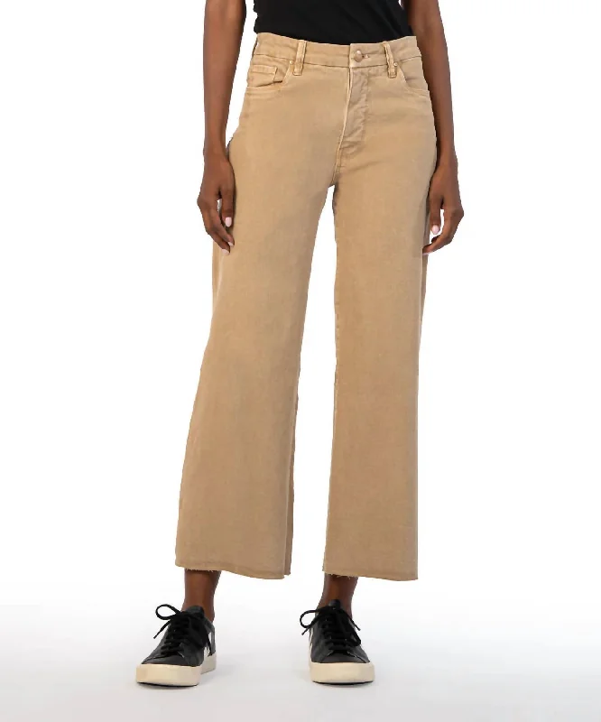 Meg High Rise Fab Ab Wide Leg Jeans In Toast