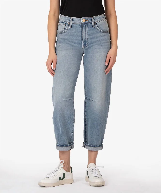 Ashley High Rise Slouchy Barrel Jeans In Decency