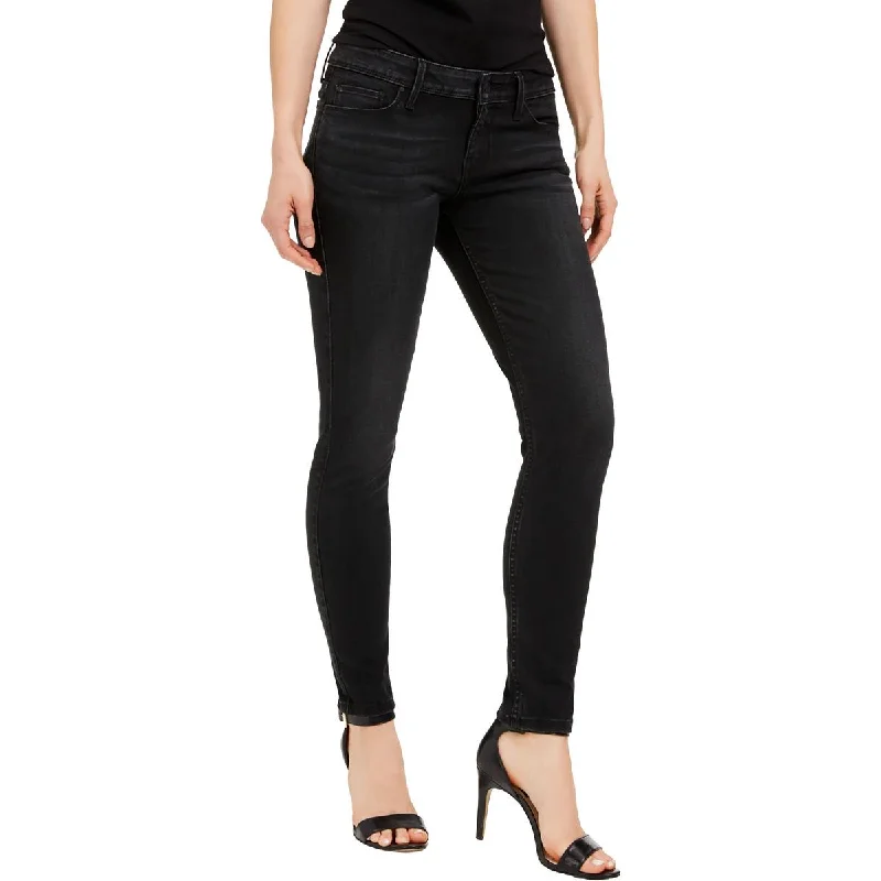 Womens Mid Rise Causal Skinny Jeans