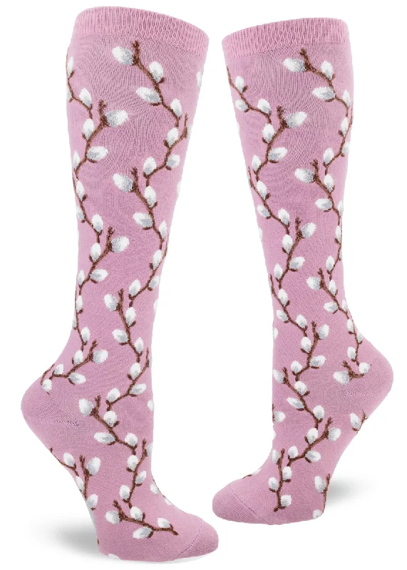 ZZNB-12/24_Women's Pussy Willow Knee High (Mauve)