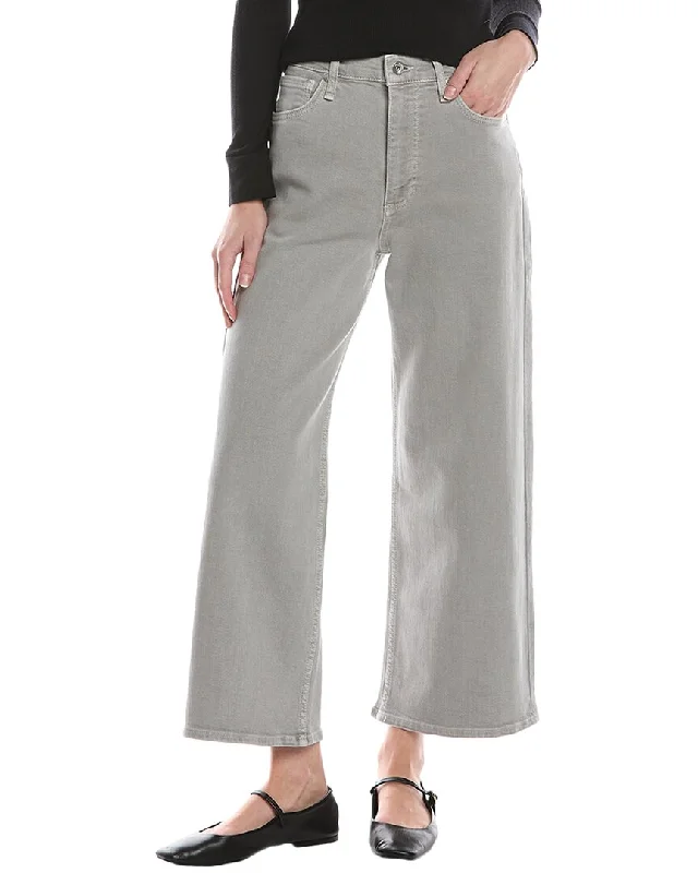 rag & bone Andi Light Grey High-Rise Wide Leg Jean