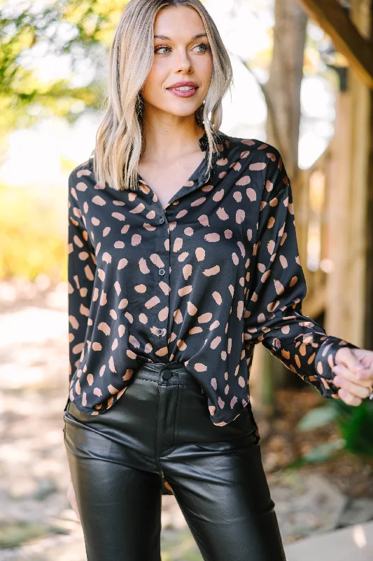 Feeling Amazing Black Spotted Blouse