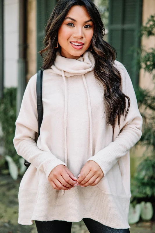 Realized Fun Oatmeal Brown Turtleneck Tunic