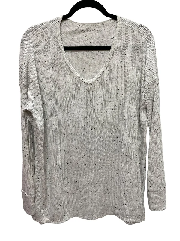 Top Long Sleeve By American Eagle In Grey, Size: M