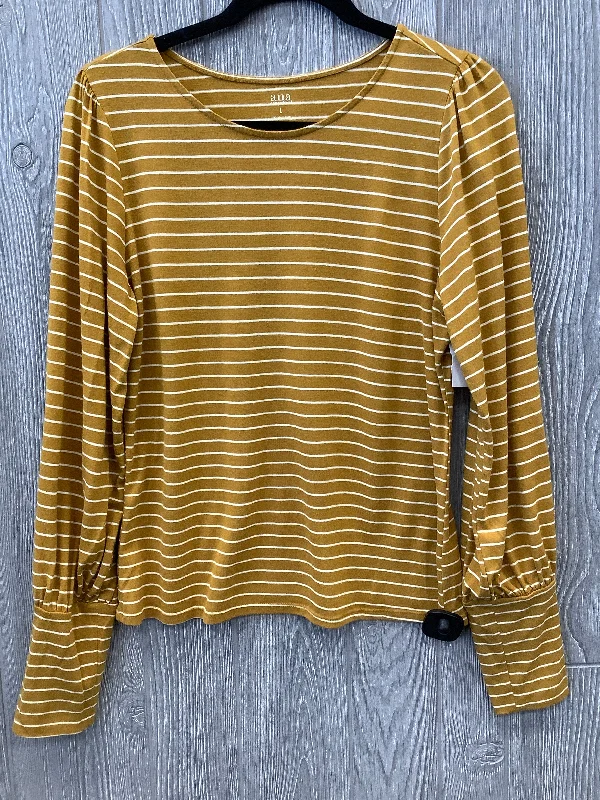 Top Long Sleeve By Ana In Yellow, Size: L