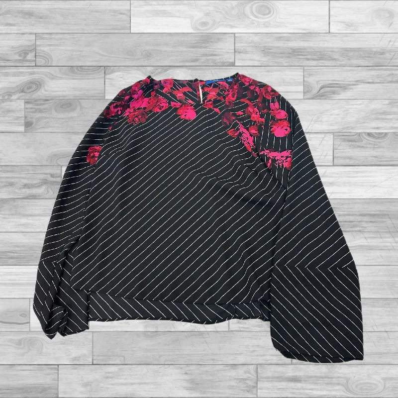 Top Long Sleeve By Apt 9 In Black Red, Size: S