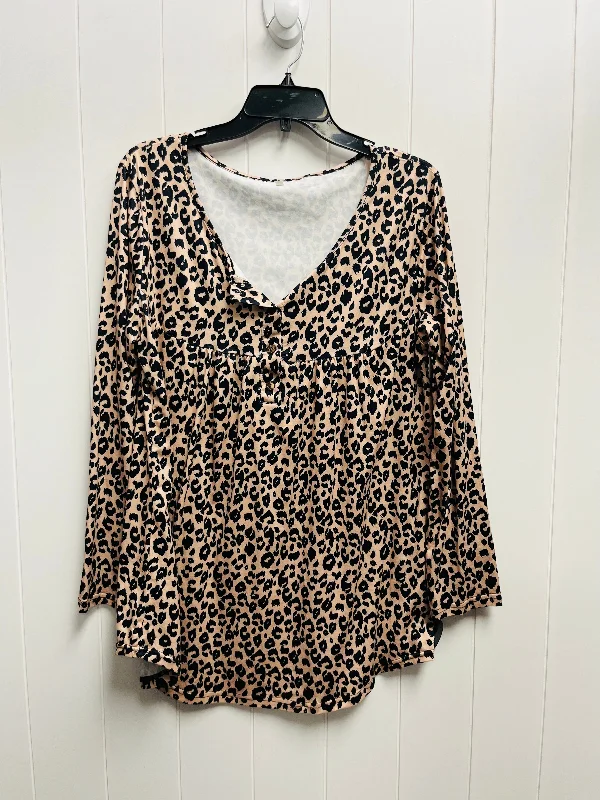 Top Long Sleeve By Clothes Mentor In Animal Print, Size: Xl