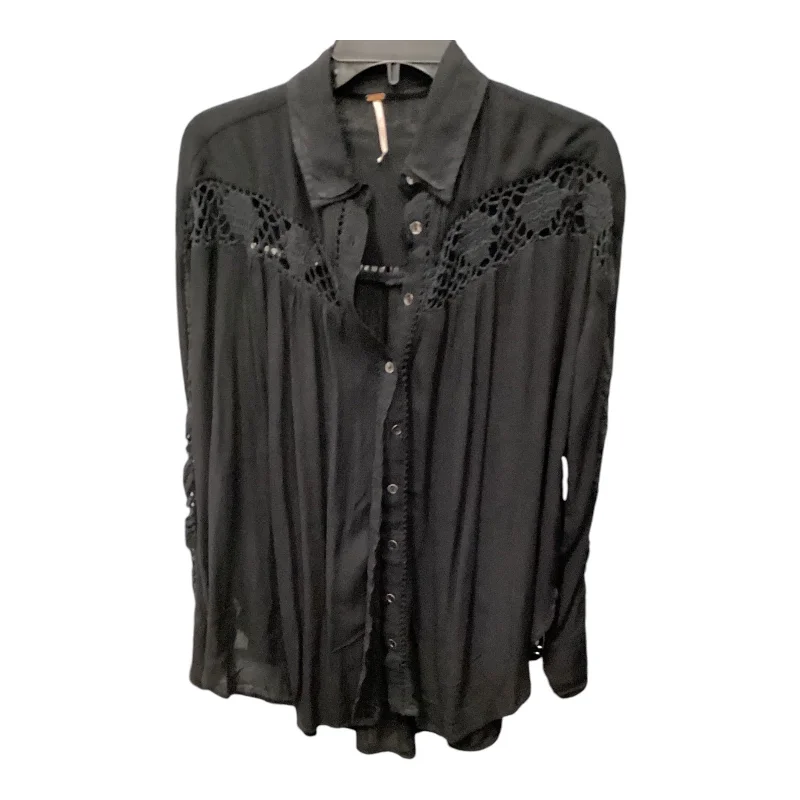 Top Long Sleeve By Free People In Black, Size: S