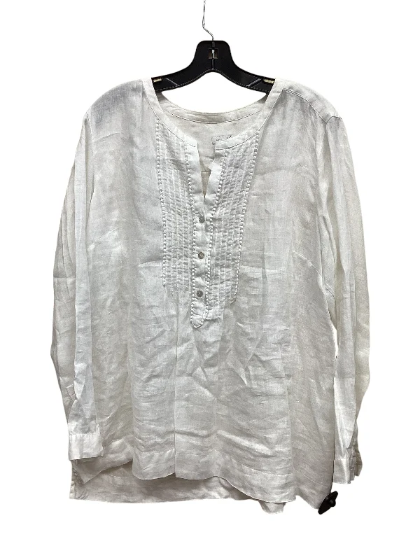 Top Long Sleeve By J. Jill In White, Size: L