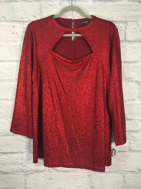 Top Long Sleeve By Lane Bryant In Red, Size: L