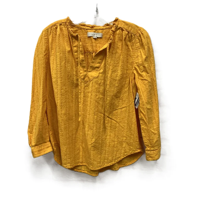 Top Long Sleeve By Loft In Yellow, Size: M