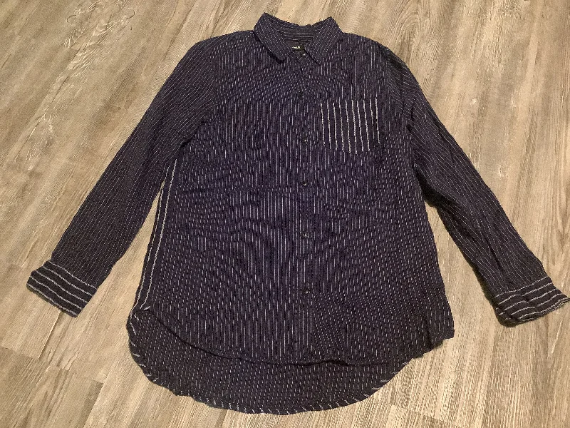 Top Long Sleeve By Madewell In Navy, Size: Xxs