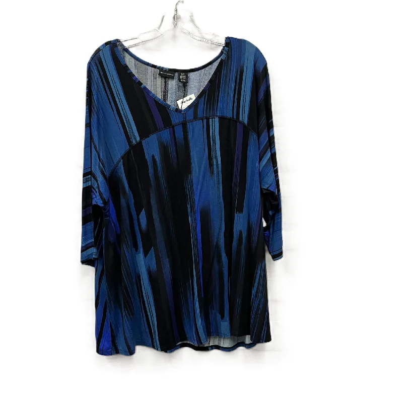 Top Long Sleeve By Mercer And Madison In Blue, Size: 2x