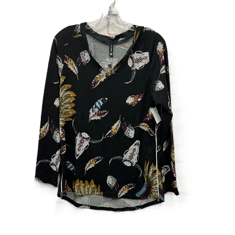 Top Long Sleeve By Prinstory In Black, Size: M