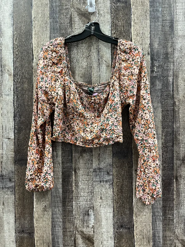 Top Long Sleeve By Wild Fable In Floral Print, Size: M