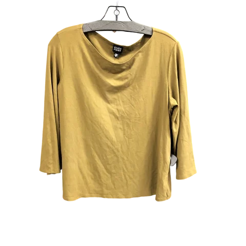 Top Long Sleeve Designer By Eileen Fisher In Green, Size: L